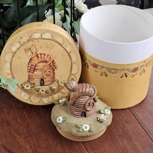 Lang Candle Topper Curious Cat 2000 With Box